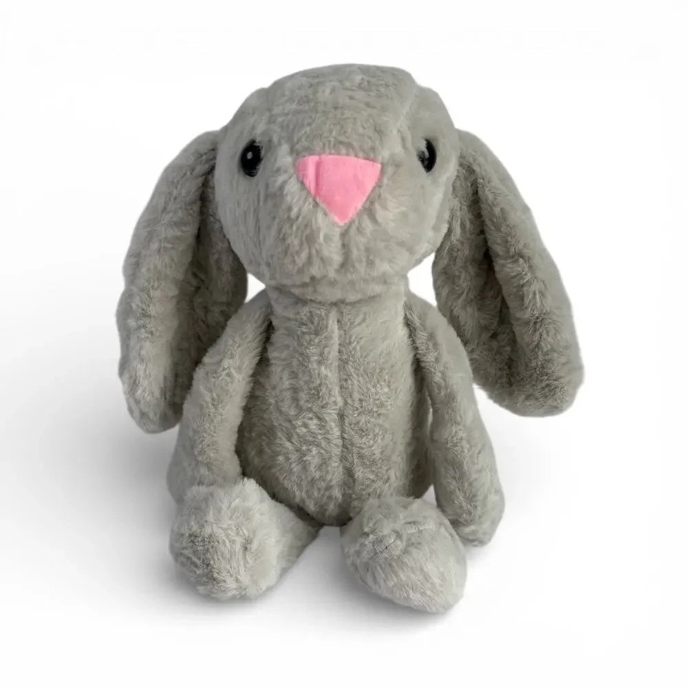 Gray Bunny Plush Rabbit Stuffed Animal 9” Soft Floppy Ears Easter Baby Gift